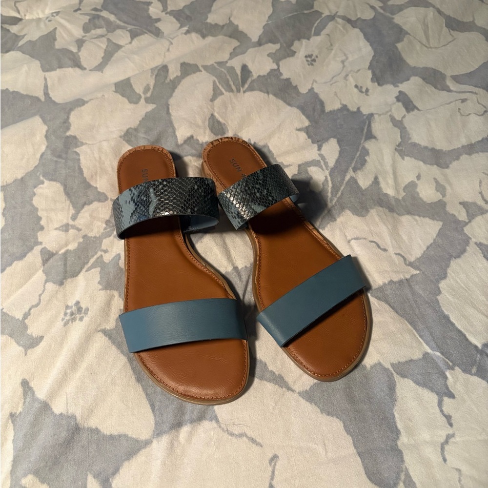 Stylish Blue and Brown Women's Sandals